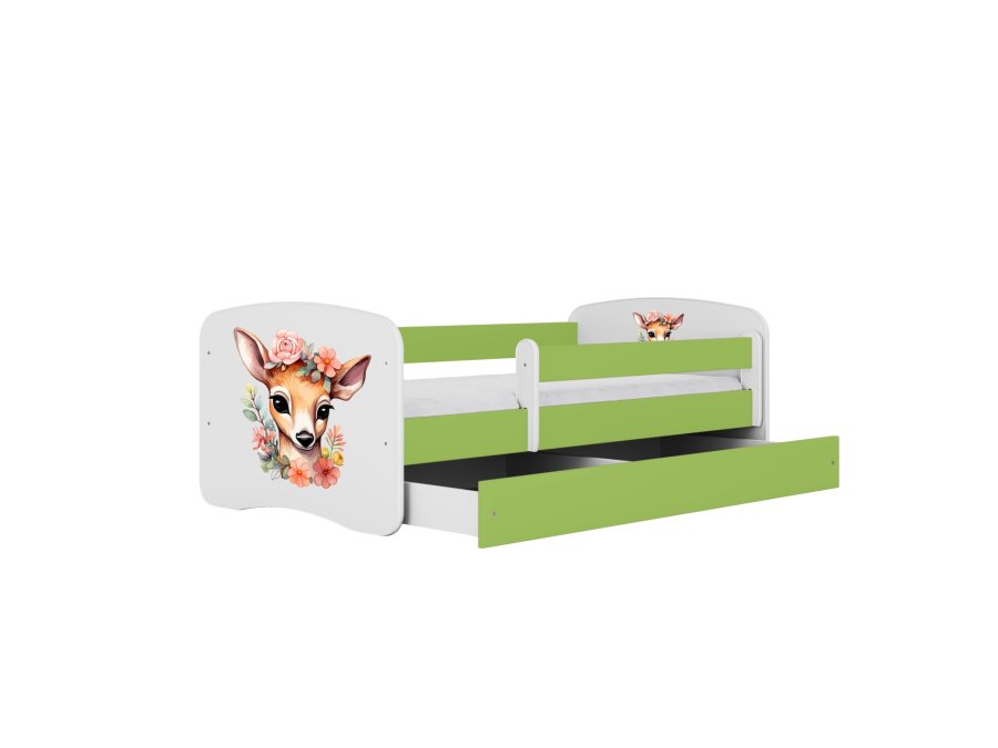 KOCOT KIDS Bett babydreams green bambi ohne Schublade mit Matratze 160/80