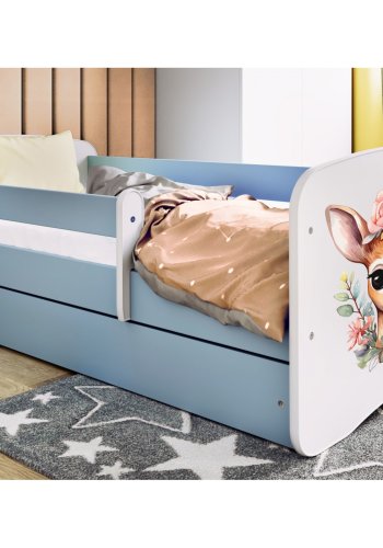 KOCOT KIDS Bett babydreams blue bambi ohne Schublade mit Matratze 160/80
