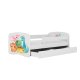 KOCOT KIDS Seng babydreams hvite bittesm dinos uten skuff med madrass 180/80