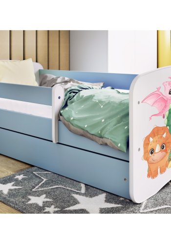 KOCOT KIDS Bett babydreams blau tiny dinos ohne Schublade mit Matratze 180/80