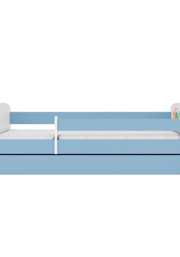 KOCOT KIDS Bett babydreams blau kleine Dinos mit Schublade mit Matratze 180/80