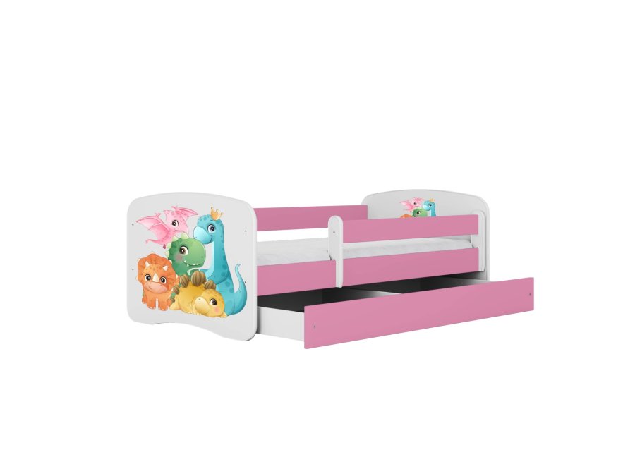 KOCOT KIDS Bett babydreams rosa tiny dinos mit schublade mit matratze 180/80