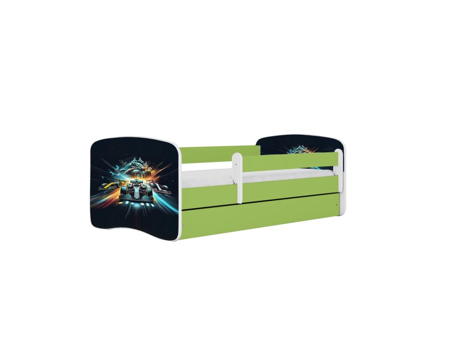 KOCOT KIDS Bett babydreams green race mit Schublade mit Matratze 180/80