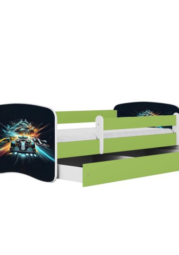 KOCOT KIDS Bett babydreams green race mit Schublade mit Matratze 180/80