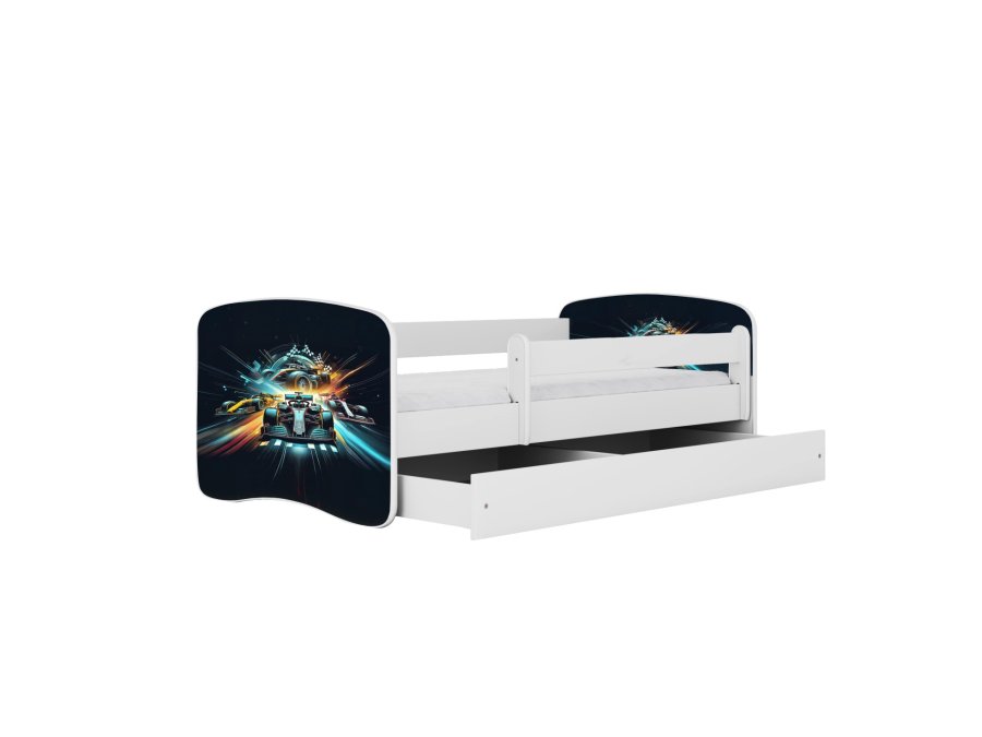 KOCOT KIDS Seng babydreams white race med skuff med madrass 160/80