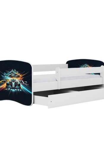 KOCOT KIDS Seng babydreams white race uten skuff med madrass 180/80