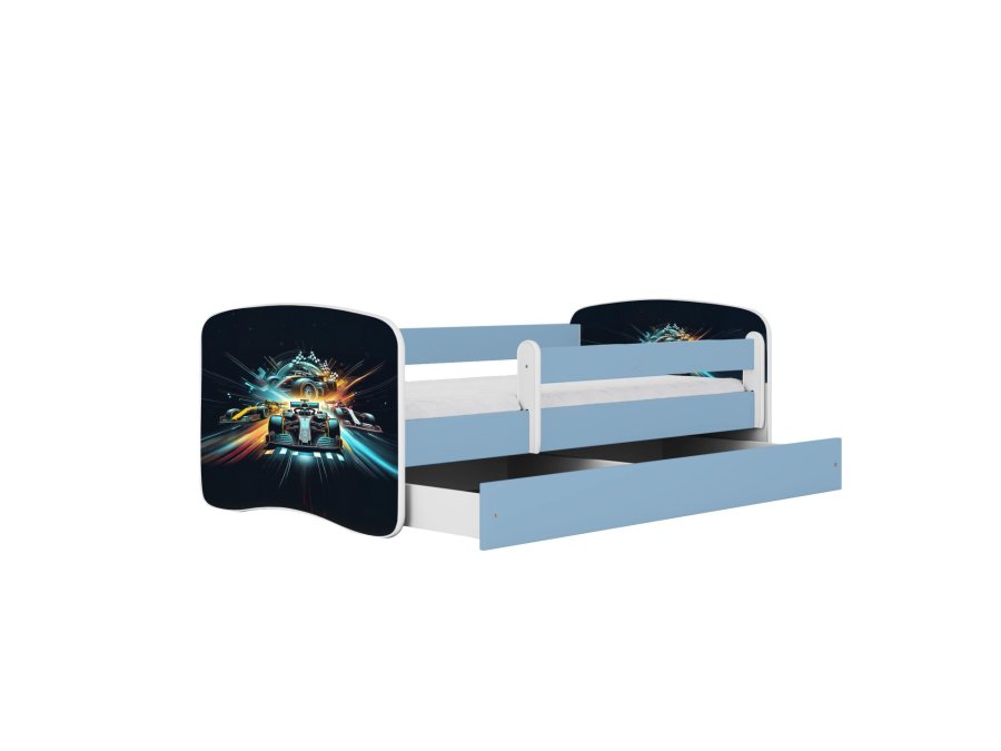 KOCOT KIDS Bett babydreams blue race ohne Schublade mit Matratze 180/80