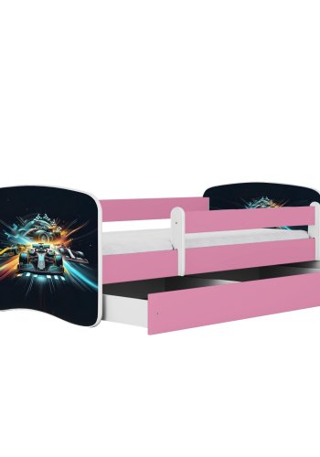 KOCOT KIDS Seng babydreams rosa rase med skuff med madrass 180/80