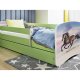 KOCOT KIDS Bett babydreams grünes galoppierendes Pferd mit Schublade mit Matratze 180/80
