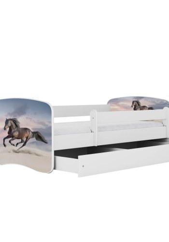 KOCOT KIDS Seng babydreams hvit galopphest uten skuff med madrass 180/80