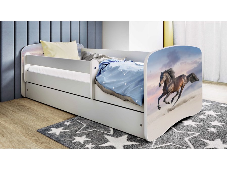 KOCOT KIDS Seng babydreams hvit galopphest med skuff med madrass 180/80