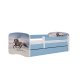 KOCOT KIDS Bett babydreams blaues galoppierendes Pferd ohne Schublade mit Matratze 140/70