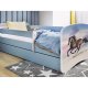 KOCOT KIDS Bett babydreams blaues galoppierendes Pferd ohne Schublade mit Matratze 140/70