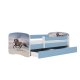 KOCOT KIDS Bett babydreams blaues galoppierendes Pferd mit Schublade mit Matratze 180/80
