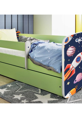 KOCOT KIDS Bett babydreams green cosmos mit Schublade und Matratze 160/80