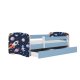 KOCOT KIDS Bett babydreams blue cosmos mit Schublade und Matratze 140/70