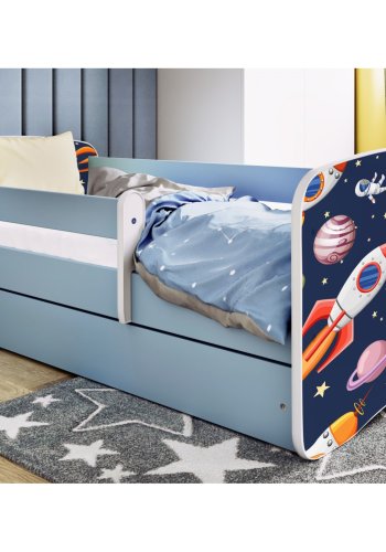 KOCOT KIDS Bett babydreams blue cosmos mit Schublade und Matratze 160/80