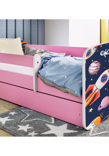 KOCOT KIDS Seng babydreams rosa kosmos med skuff med madrass 160/80