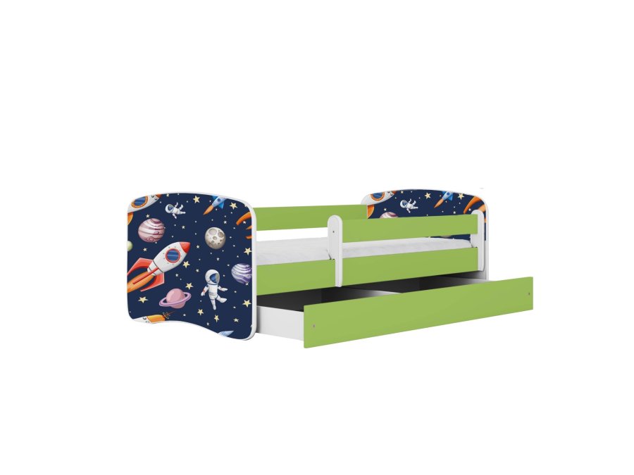 KOCOT KIDS Bett babydreams green cosmos mit Schublade und Matratze 140/70