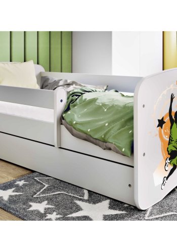 KOCOT KIDS Bett babydreams weiß Basketball ohne Schublade mit Matratze 160/80
