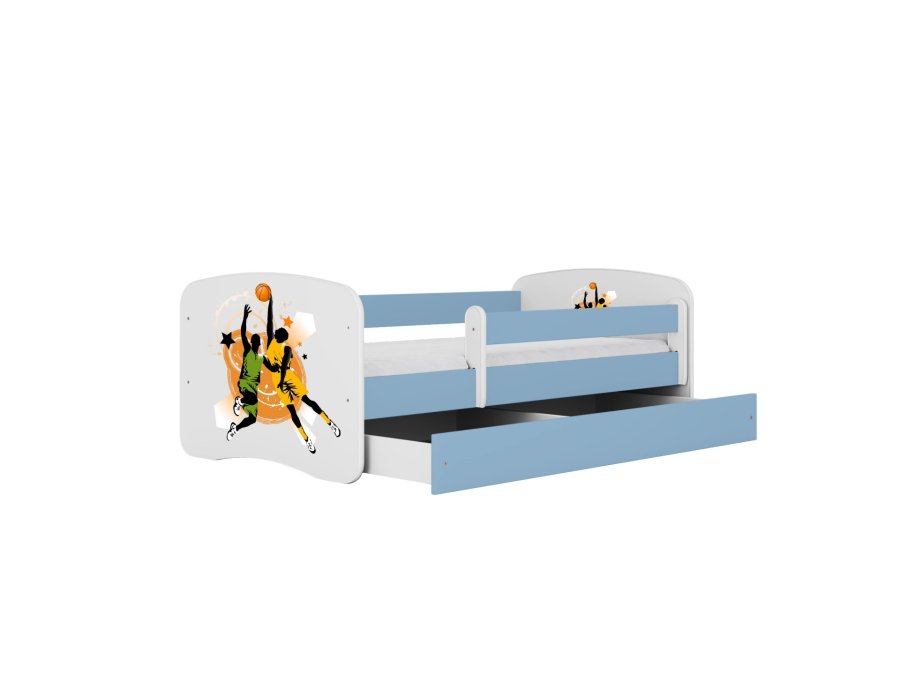 KOCOT KIDS Bett babydreams blau Basketball mit Schublade mit Matratze 160/80