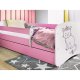 KOCOT KIDS Seng babydreams rosa katt med skuff med madrass 140/70