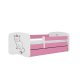 KOCOT KIDS Seng babydreams rosa katt uten skuff med madrass 160/80