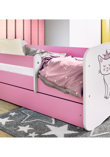 KOCOT KIDS Seng babydreams rosa katt uten skuff med madrass 180/80