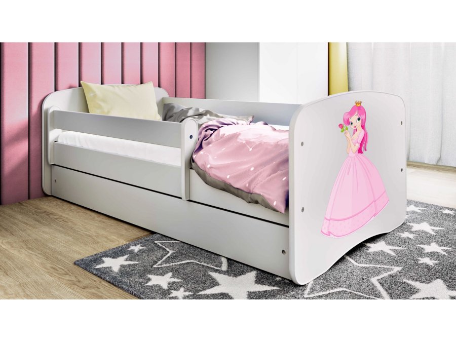 KOCOT KIDS Seng babydreams hvit prinsesse med skuff med madrass 180/80