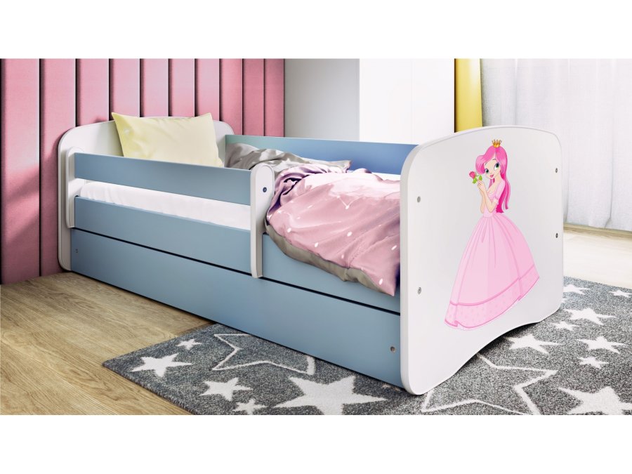 KOCOT KIDS Bett babydreams blue princess ohne Schublade mit Matratze 160/80