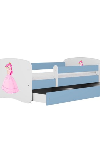 KOCOT KIDS Bett babydreams blue princess mit Schublade mit Matratze 160/80