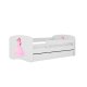 KOCOT KIDS Seng babydreams hvit prinsesse med skuff med madrass 140/70