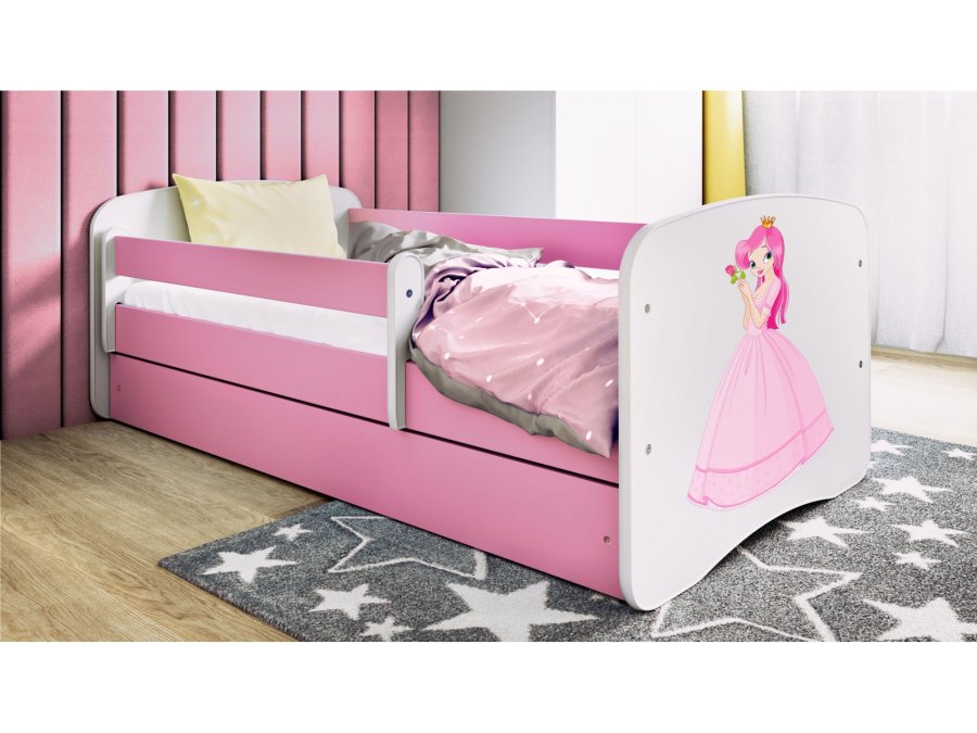 KOCOT KIDS Seng babydreams rosa prinsesse med skuff med madrass 140/70