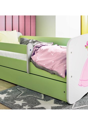 KOCOT KIDS Bett babydreams green princess ohne Schublade mit Matratze 140/70