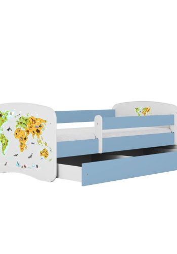 KOCOT KIDS Bett babydreams blue map ohne Schublade mit Matratze 180/80