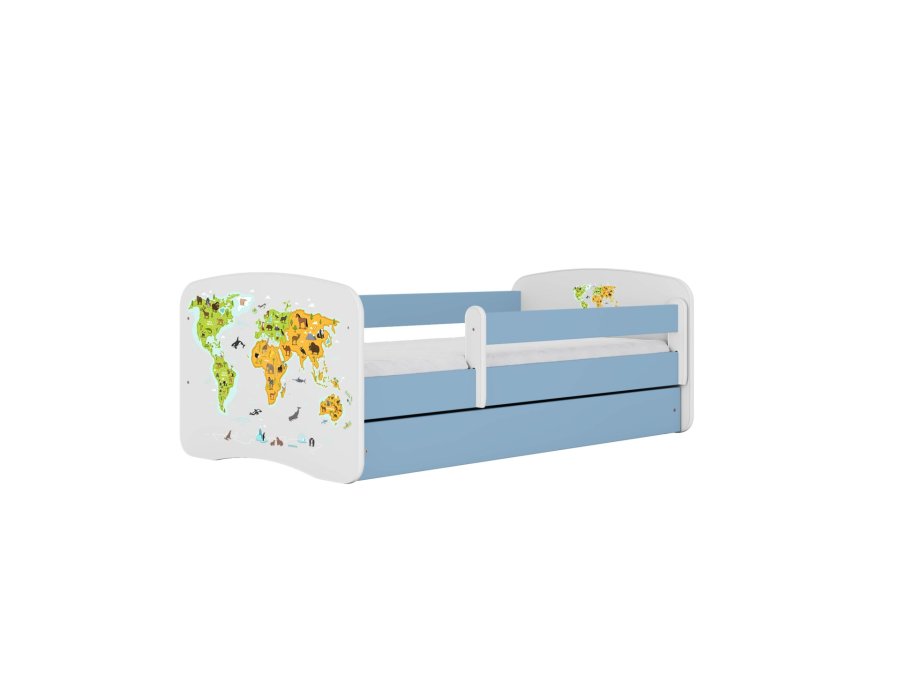 KOCOT KIDS Bett babydreams blau kurz mit Schublade mit Matratze 180/80