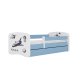 KOCOT KIDS Bett babydreams blue nasa ohne Schublade mit Matratze 180/80