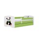 KOCOT KIDS Bett babydreams green panda 2 ohne Schublade mit Matratze 160/80
