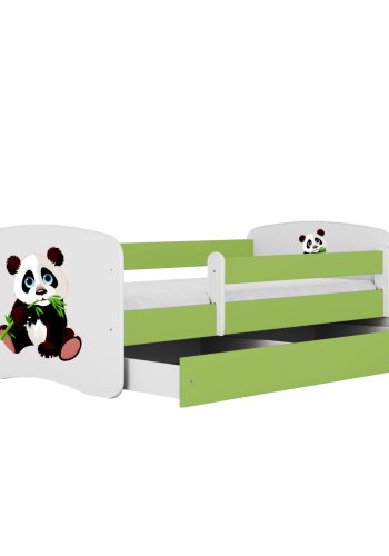 KOCOT KIDS Bett babydreams green panda 2 ohne Schublade mit Matratze 160/80