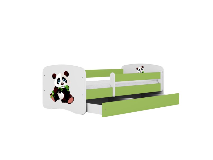KOCOT KIDS Bett babydreams green panda 2 ohne Schublade mit Matratze 160/80