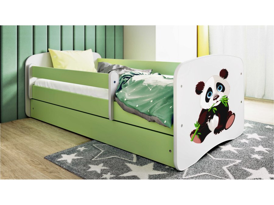 KOCOT KIDS Bett babydreams green panda 2 ohne Schublade mit Matratze 160/80