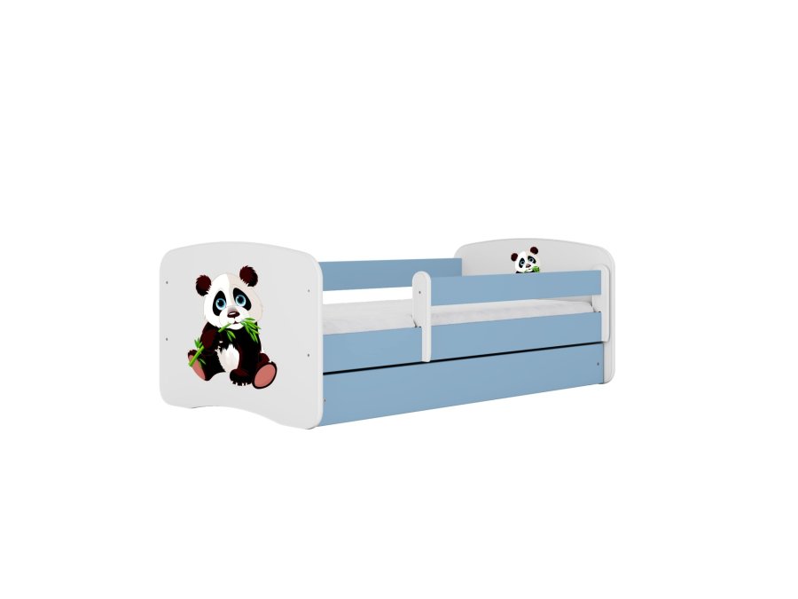 KOCOT KIDS Bett babydreams blue panda 2 mit Schublade und Matratze 140/70