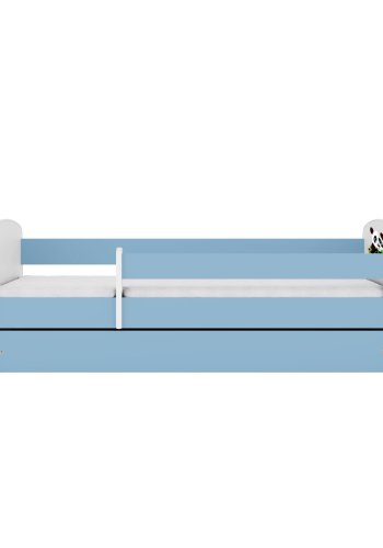 KOCOT KIDS Bett babydreams blue panda 2 mit Schublade und Matratze 140/70