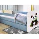 KOCOT KIDS Bett babydreams blue panda 2 mit Schublade und Matratze 140/70