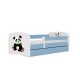 KOCOT KIDS Bett babydreams blue panda 2 ohne Schublade mit Matratze 160/80