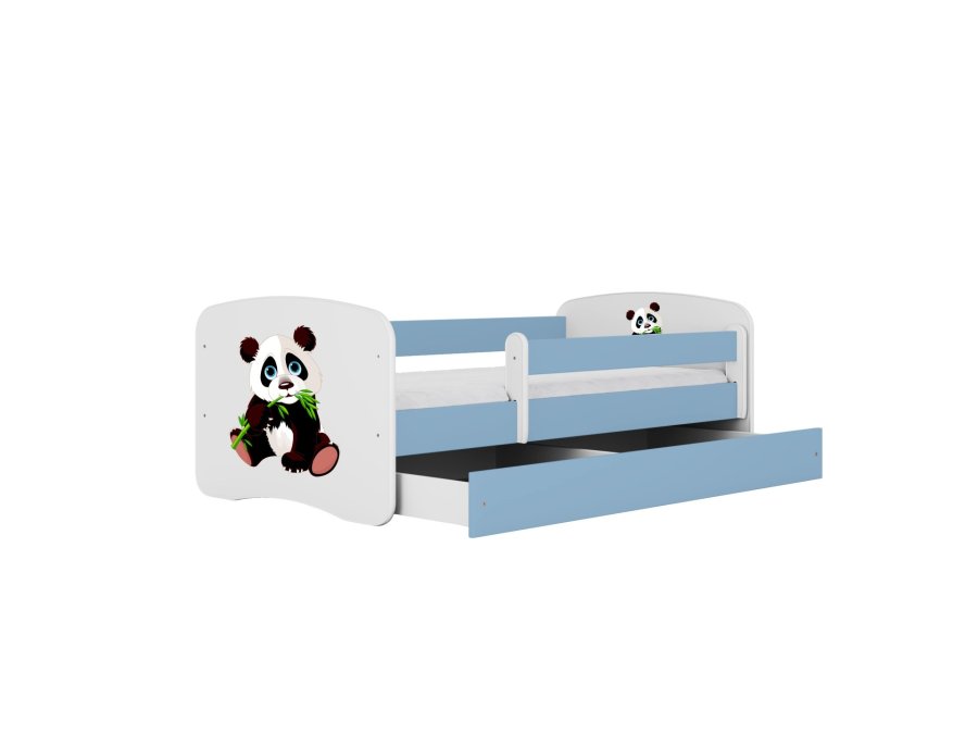 KOCOT KIDS Bett babydreams blue panda 2 mit Schublade und Matratze 160/80
