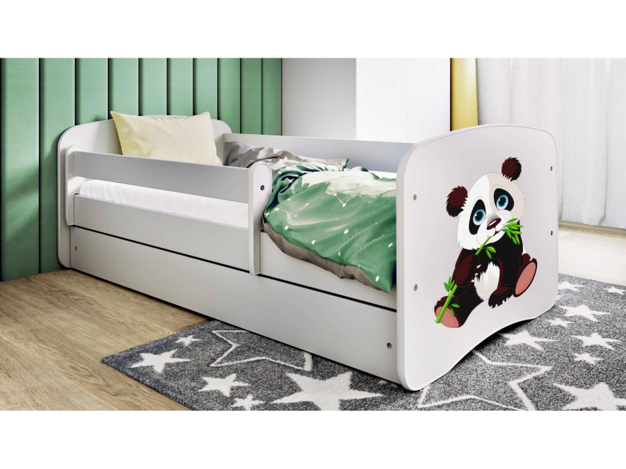KOCOT KIDS Seng babydreams hvit panda 2 med skuff med madrass 140/70