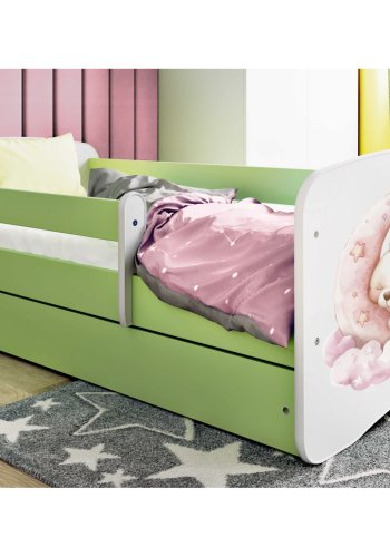 KOCOT KIDS Bett babydreams green dream ohne Schublade mit Matratze 160/80