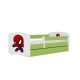 KOCOT KIDS Bett babydreams grün Spiderman ohne Schublade mit Matratze 180/80