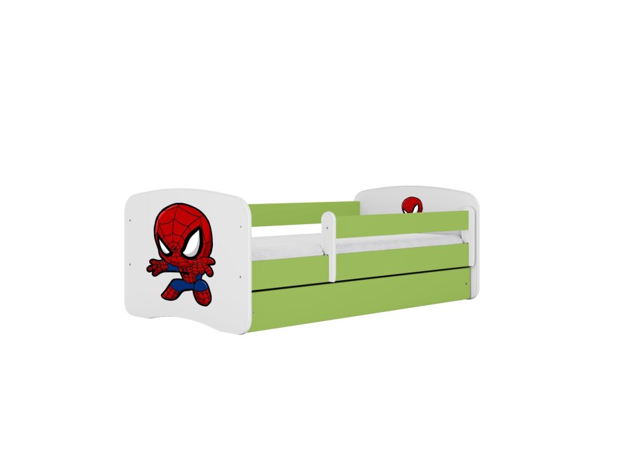 KOCOT KIDS Bett babydreams grün Spiderman ohne Schublade mit Matratze 180/80